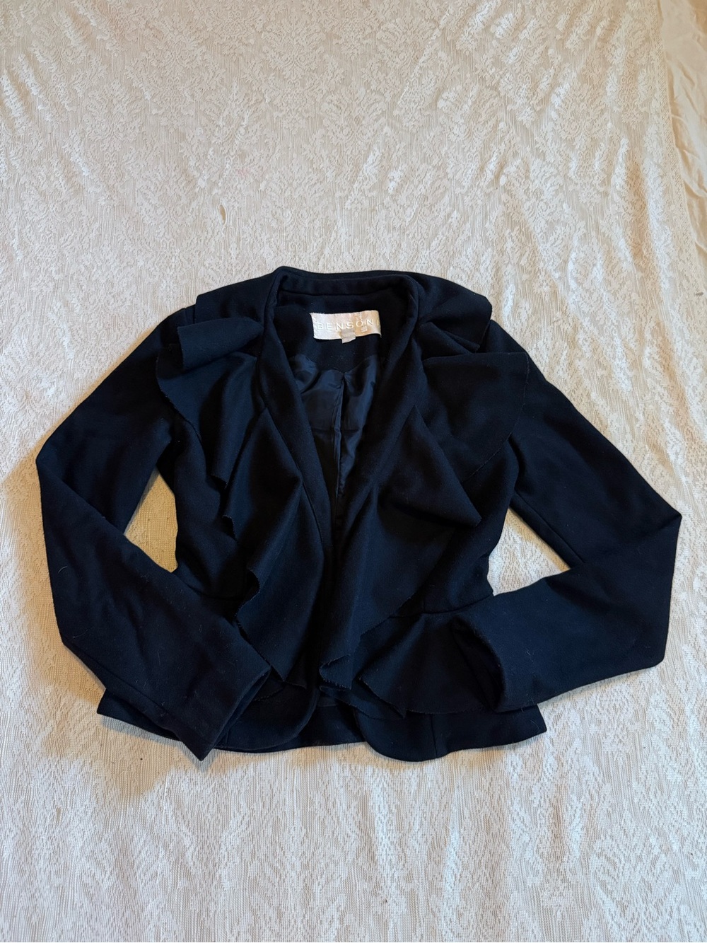 Bensoni virgin wool ruffle coat